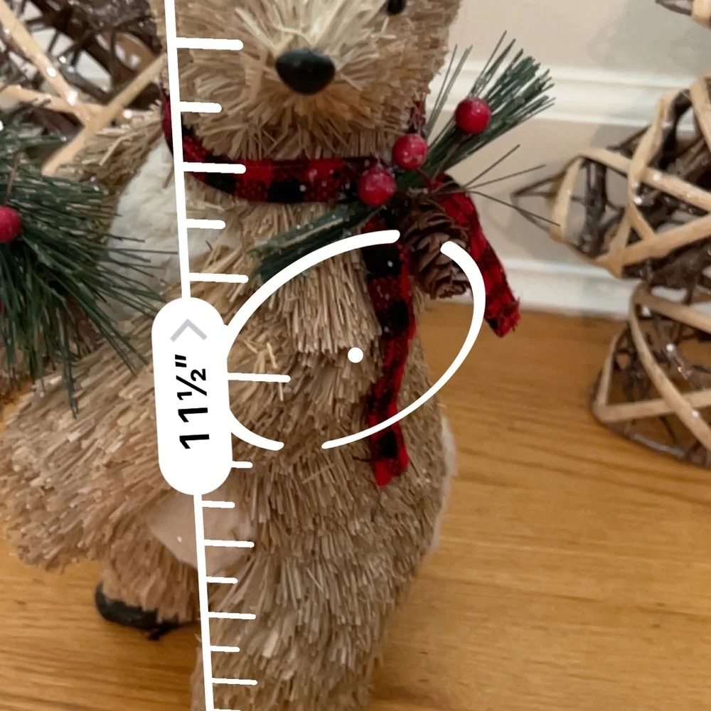 Rustic Holiday Bear with Trees Decor grapevine Christmas